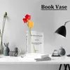 Clear Book Flowers Vase Aesthetic Elegant Book Vase for Flowers Creative Book Shaped Transparent Vase Acrylic Book Flower Vase 240415