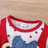 Endelar Patpat 2st Baby Girl 95% Cotton Bear broderad skarvad polka dot-tryck långsignal med pannbandsset