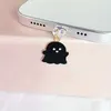 Cell Phone Anti-Dust Gadgets Black and white ghost Halloween ghost phone accessory dust plug suitable for iPhone and type-c interface Y240423