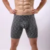 MUITAS PONTAS Long Boxers Roupa íntima Men fitness gelo seda calças curtas Bodysuit U Projeto convexo shorts masculinos de roupas esportivas casuais masculinas