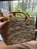 Summer Designer WomenS Woven Luxury Tote Bag Straw Handmade Beach Purse Shoulder Bolsa 40 cm Yellow Pink... 240418