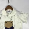 Nowe dzieci designerskie ubrania pluszowe niedźwiedź niedźwiedź letni garnitur z krótkim rękawem dosty dziecięce rozmiar 90-150 cm koszula polo i szorty 24 kwietnia