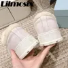 Casual Shoes Thick Sole Slip-On Women 2024 Winter Wool Warm Loafers Round Toe Fur Height Increasing Snow