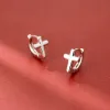 Ohrringe Reeti 925 Sterling Silver Cross Ohrringe für Frauen Modepersönlichkeit Paar kleine vertragliche Ohrringe