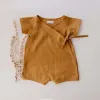 Pennellatura per bambini con un bambino per bambini Summer Bid Codice per bambini ragazzi a manica corta Muslino in cotone in lino in lino di lino di lino.