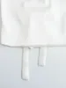 Czołgi damskie xnwmnz 2024 moda biała satynowa kantar Top Women High Street Open Back Tie