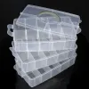 Boîtes 18 30 grilles Boîte de rangement en plastique Portable Organisateur de maison détachable Organisateur de maquillage transparent Porta Joias