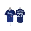 Baseball Jerseys 2021 New Toronto Bluebirds Jersey Ball Uniform #27 Baseball Jersey Sports Loose Button T-sleeve Shirt