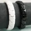 Bracelets Elegant White Ceramic On Hand Bracelets Men Women Health Care Hematite Magnetic Therapy Bracelet Homme Wristband Armband Jewelry