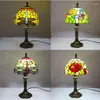 Table Lamps SAMAN Tiffany Glass Lamp LED Creative Design Dragonfly Pattern Desk Light Decor For Home Living Room Bedroom
