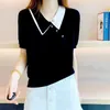 Polos Polos Black Vêtements Polo Shirts For Women T-shirt Femme Button Tops Brans