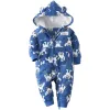 One-Pieces-Streifen-Baby-Jungen Langhülle Kapuze-Overall Neugeborene Mädchen Winterkleidung 2021 Neugeborenes Gesamtkostüm 624 m Baumwolle+Fleece Reißverschluss