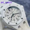 Regarder AP moderne Royal Oak Série offshore 15707CB White Ceramic Mens Watch avec couleur bleue et blanc correspondant à la montre mécanique automatique 42 mm