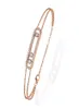 França Real 925 Sterling Silver Fashion Colar Bracelet com três movimentadas CLET Stone Clear Cz para Women Jewelry Collier 02088833775