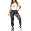 Estate nuove tute scintillanti di nuove donne casual femminile C Brand Designer Short Shorted Star Stamped Jogger Pants Long Pants a 2 pezzi Set di abiti Fashion Abit