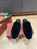 24Scalf Sude кожаный сандалийский человек повседневный LP Slapper Lloafer Mules Flats подклинает летняя прогулка.