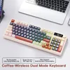 M96 Battery Digital Display Bluetooth Keyboard24G Dual Mode ConnectionMultimedia Knob Colourful LightPC Notebook 240418