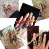 Bands Sunspicems Vintage Turkish Double Finger Ring For Women Indian Flower Link Ring Bohemia Bride Wedding Jewelry Party Gift