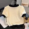 Dames blouses dames gebreide meisjes meisjes eenvoudige casual slanke tee top skin-touching dames t-shirt