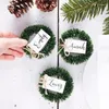 Fleurs décoratives 3pcs Noël Mini couronne de baies artificielles pour le mariage Navidad Party Table Candle Holder Decoration DIY Crafts