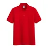 Herrpolos vår och sommarskjorta kortärmad fickan ren bomullslapel Löst andningsbar topp casual golfsport