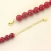 Strängar röda korallarmband för kvinnor smycken slät 410mm glas pärlor förläng armband armband yoga kan användas som en nyckelning vintage