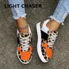 Casual Shoes Women's Flats 2024 Canvas Fashionable Breattable High-Top Thick-Soled Lace-Up 42