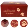 Urns en bois KeepSake Urn Box Pet Memorial Urn Dog Chat Ashes Box Box Pet Paw Crémation funéraire personnalisée Urnes Chiens de chat