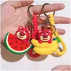 Pluxhchains Fruit Stberry Bear Keychain Cartoon Doll Tinket Sile Pingente Car Hine Drop Delivery Toys Gifts Presentes de pelúcia Dhzne