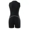 Kvinnors badkläder Kvinnliga damer baddräkt Boyshort Short Sleeve Rashguard kontrastlinje snorkel surf kostym sportbadning thong bikini bottnar