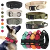 Collars Rolled Martingale Nylon Dog Collar Leash Set Durable Reflective Tactical Adjustable Pet Puppy Collar Leash Large Dog Accessories