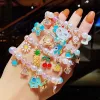Strands fofos coloridos desenhos animados unicórnio de flores pérolas pulseiras para meninas Princesa Bracelet Decoração de miçangas Acessórios de jóias