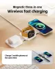 Chargers UKYEE 3 In 1Magnetic Wireless Charger Pad Stand Foldable for iPhone 15 14 Apple Watch AirPods 15W Fast Charging Dock Station