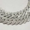 Hot Sale smycken passera diamanttestare 12mm VVS Moissanite Diamond 925 Sterling Silver Iced Out Cuban Chain Necklace