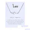 Pendant Necklaces Pendant Necklaces 12 Constellation Zodiac Sign Necklace Horoscope Zircon Korean Jewelry Star Galaxy Libra Astrology Dhj6Q