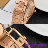 AP Wrist Watch Royal Oak Series 15407or Rose Gold Hollow Double Pendule Watch Men's Men's Fashion Business Causal Business Mécanique