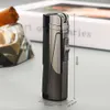 Butane Grinding Wheel Lighter Torch Cigar Lighter In Pocket Size Adjustable Triple Jet Flame Lighter Refillable Without Gas