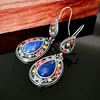 Magnifique boucles d'oreilles en couleurs argentées en pierre naturelle en pierre naturelle pour femmes cadeaux de bijoux de mariage de mariage aux femmes 240422