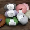 25GPC Mohair Yarn Crochet Lã para bebê quente para tricô e xale 240411