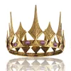 Hair Clips Baroque Metal Crown With Imitation Gem Royal Ball Party Tiara 16cm