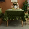 Tabela de mesa A134 Nórdica Toleta de veludo simples Toleta de veludo com babados Ruffleled Color sólido de tecido espessado PONTRA DE PONTRA
