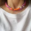 Naszyjniki boho moda kolorowy naszyjnik choker biżuteria ręcznie robiona polimer