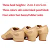 Chaussures de danse extérieure intérieure porte en cuir latin pour femmes hommes 3,5 cm 5cm talon tan tan noir rue balle 46