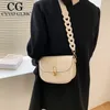 Bolsos de hombro CVVO GLMC Mini Paja Saddle Crossbody For Women 2024 Summer Lady Travel carteras y bolsos Femenino Playa