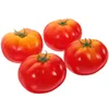 장식용 꽃 4 PCS 과일 식물 모방 토마토 인공 토마토 가짜 야채 쇼케이스 디스플레이 소품 유아