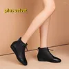 Stiefel Frauen Sonw Elastic Band Moderne gelbe Keilheels Winter Warm Velvet Schuhe Leder Botas Mujer Mutter Knöchel