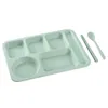 Plates Dinner Divided Control 5 Compartments Tray Tableware Dish Diet Plate Kitchen Parts