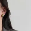 Boucles d'oreilles Amz Vente chaude Clip de bobine en métal épais sur des boucles d'oreilles lisses ovales rond en or plaques non percées boucles d'oreilles bijoux à la mode pour femmes cadeau