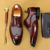 Dress Shoes Vintage Fashion Men Pointed Toe Faux Leather Footwear Solid Color Casual Comfortable Business Office Wedding 2024