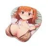 Poussions de souris Le poignet repose Misaka 3D Oppai Mouse Pad avec du poignet de gel de silicone taille 26 * 22cm Y240423